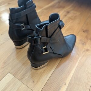 Chic Black Leather Ankle Booties